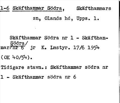 Bild på arkivkortet för arkivposten Skäfthammar, Södra