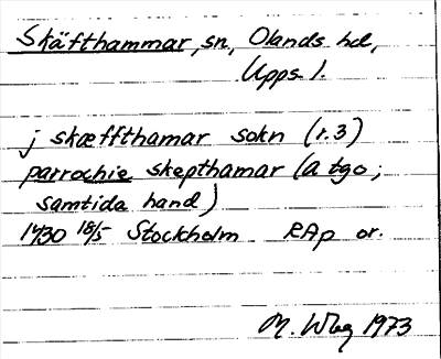 Bild på arkivkortet för arkivposten Skäfthammar