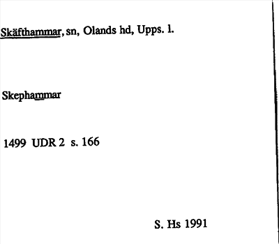 Bild på arkivkortet för arkivposten Skäfthammar