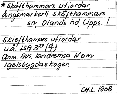 Bild på arkivkortet för arkivposten *Skäfthammars utjordar