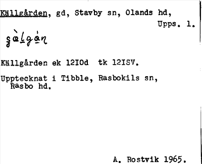 Bild på arkivkortet för arkivposten Källgården