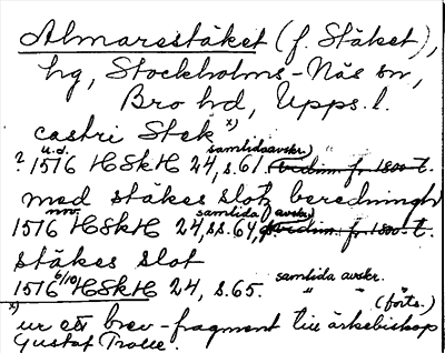 Bild på arkivkortet för arkivposten Almarestäket (f. Stäket)