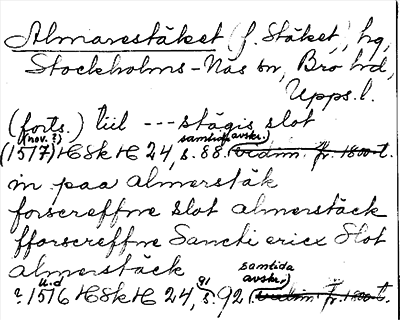 Bild på arkivkortet för arkivposten Almarestäket (f. Stäket)
