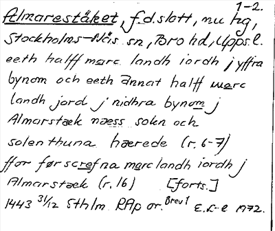 Bild på arkivkortet för arkivposten Almarestäket