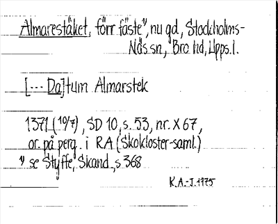 Bild på arkivkortet för arkivposten Almarestäket
