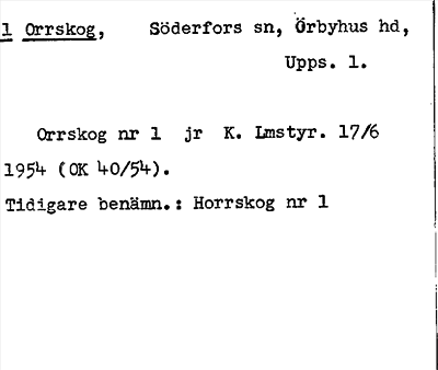 Bild på arkivkortet för arkivposten Orrskog