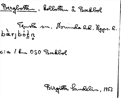 Bild på arkivkortet för arkivposten Bergbotten