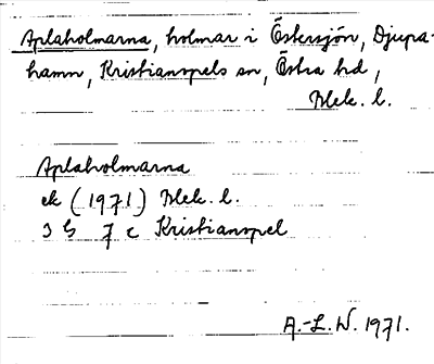 Bild på arkivkortet för arkivposten Aplaholmarna