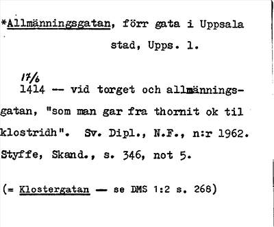 Bild på arkivkortet för arkivposten *Allmänningsgatan (=Klostergatan)