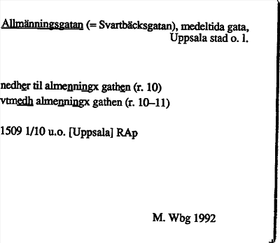 Bild på arkivkortet för arkivposten Allmänningsgatan (=Svartbäcksgatan)