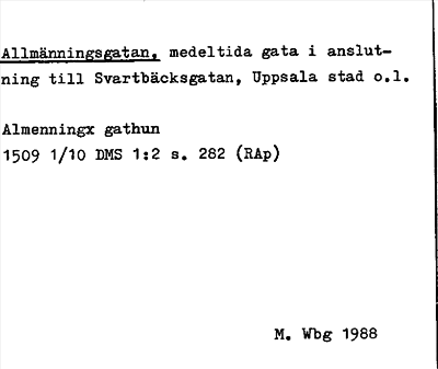 Bild på arkivkortet för arkivposten Allmänningsgatan