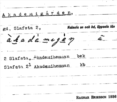 Bild på arkivkortet för arkivposten Akademigården