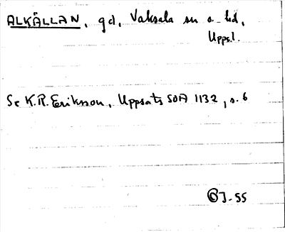Bild på arkivkortet för arkivposten Alkällan