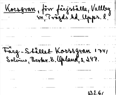 Bild på arkivkortet för arkivposten Korsgran