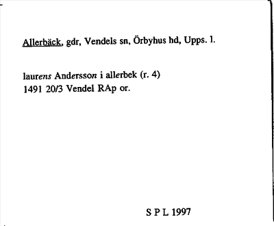 Bild på arkivkortet för arkivposten Allerbäck