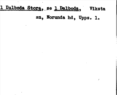 Bild på arkivkortet för arkivposten Dalboda Stora, se 1 Dalboda