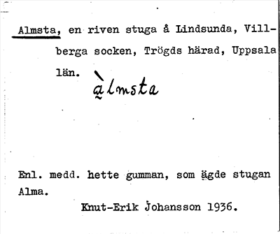Bild på arkivkortet för arkivposten Almsta