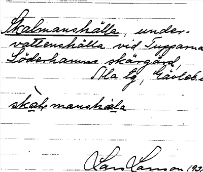 Bild på arkivkortet för arkivposten Skalmanshälla