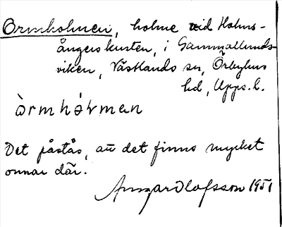 Bild på arkivkortet för arkivposten Ormholmen