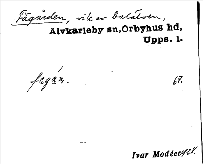 Bild på arkivkortet för arkivposten Fägården