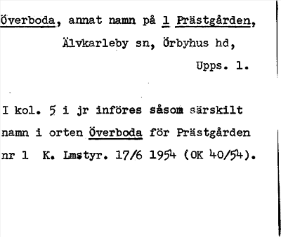 Bild på arkivkortet för arkivposten Överboda