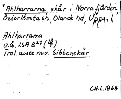 Bild på arkivkortet för arkivposten *Ahlharrarna