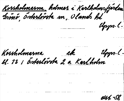 Bild på arkivkortet för arkivposten Korsholmarna