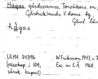 Bild på arkivkortet för arkivposten Hagas