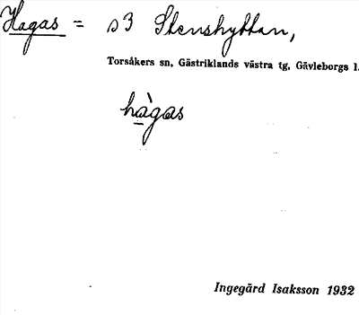 Bild på arkivkortet för arkivposten Hagas