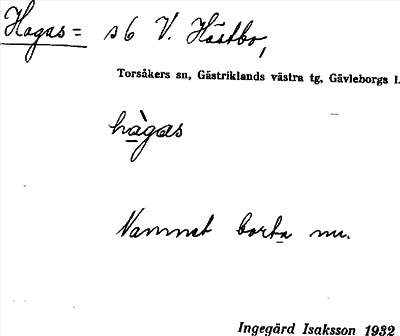 Bild på arkivkortet för arkivposten Hagas
