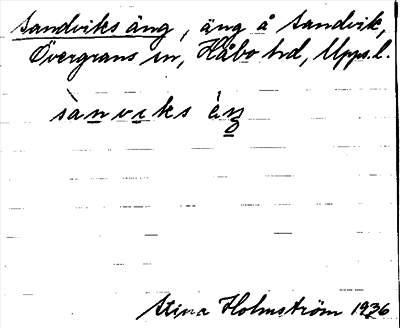 Bild på arkivkortet för arkivposten Sandviks äng