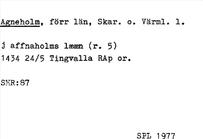 Bild på arkivkortet för arkivposten Agneholm