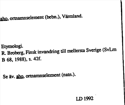 Bild på arkivkortet för arkivposten aho