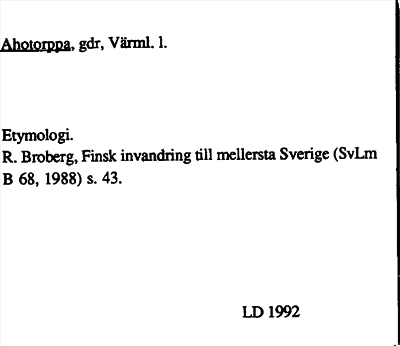 Bild på arkivkortet för arkivposten Ahotorppa