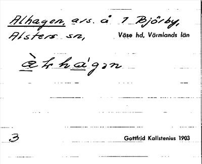 Bild på arkivkortet för arkivposten Alhagen