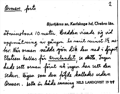Bild på arkivkortet för arkivposten Ormen