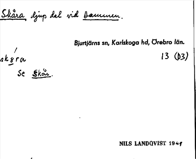 Bild på arkivkortet för arkivposten Skåra