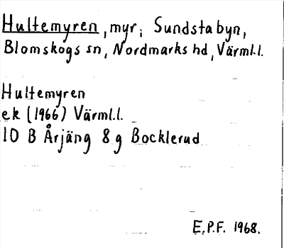 Bild på arkivkortet för arkivposten Hultemyren