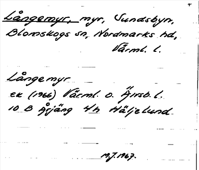 Bild på arkivkortet för arkivposten Långemyr