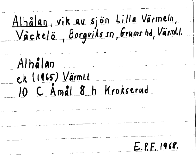 Bild på arkivkortet för arkivposten Alhålan