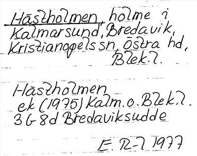 Bild på arkivkortet för arkivposten Hästholmen