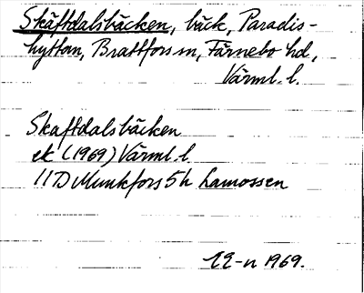 Bild på arkivkortet för arkivposten Skäftdalsbäcken