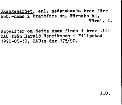 Bild på arkivkortet för arkivposten Skäggegärdet