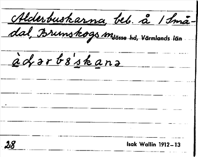 Bild på arkivkortet för arkivposten Alderbuskarna