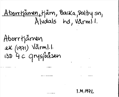 Bild på arkivkortet för arkivposten Aborrtjärnen