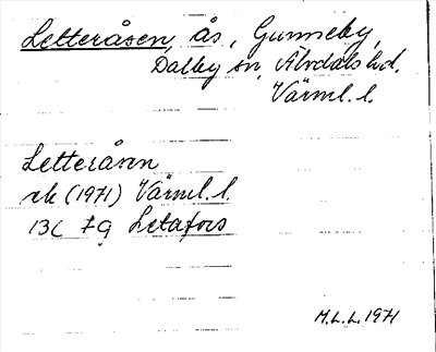 Bild på arkivkortet för arkivposten Letteråsen