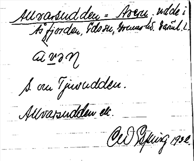 Bild på arkivkortet för arkivposten Allvarsudden = Avern