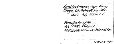 Bild på arkivkortet för arkivposten Korsblackmyren