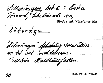 Bild på arkivkortet för arkivposten Letterängen