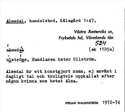 Bild på arkivkortet för arkivposten Almedal